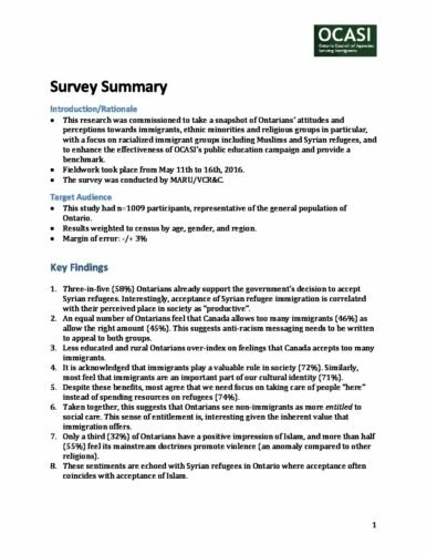OCASI_Survey_Summary_July 5_2016